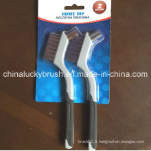 2PCS Plastic Handle Brass et Ss Wire Set Brush (YY-511)